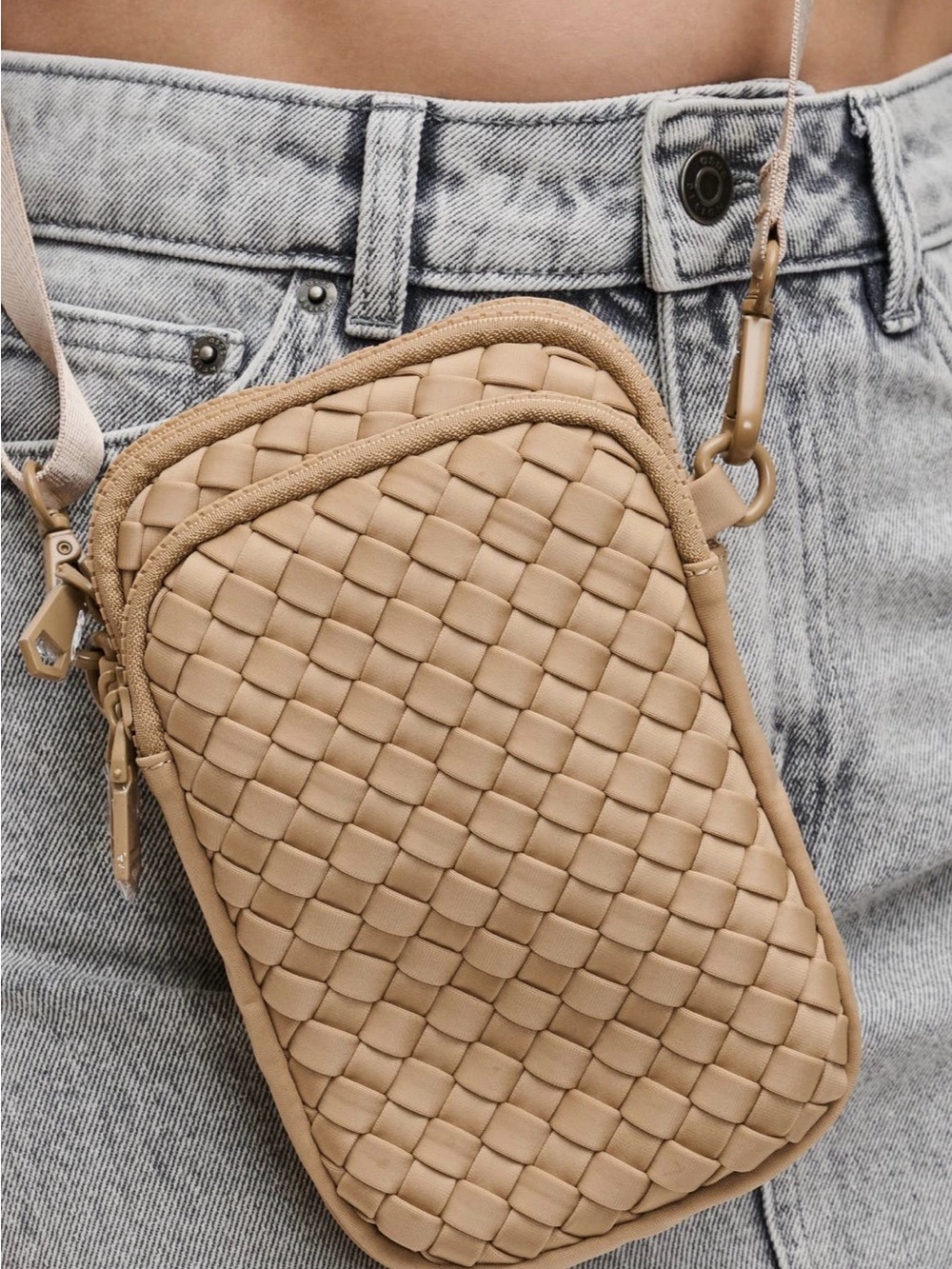 Sol and Selene Divide & Conquer Woven Neoprene Bag in Nude